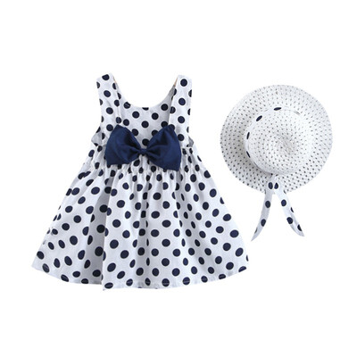 Summer Girls Dress Polka Dot Print Bow Princess Cute Sweet Sleeveless Cotton Dress With Hat
Summer Girls Dress Polka Dot Print Bow Princess Cute Sweet Sleeveless Cotton Dress With Hat