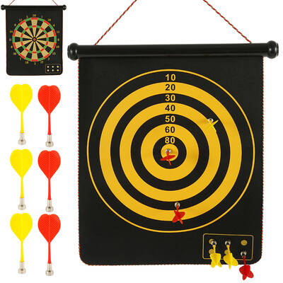 Two-Sided Magnetic Dart Board Game Set Reversible Rollup Dartboard with 6 Safe Darts for Indoor Outdoor Fun
Two-Sided Magnetic Dart Board Game Set Reversible Rollup Dartboard with 6 Safe Darts for Indoor Outdoor Fun