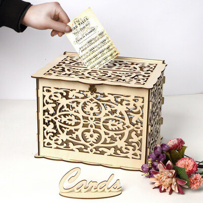 DIY Wedding Gift Card Box Wooden Money Box with Lock Beautiful Wedding Decoration Supplies for Birthday Party
DIY Wedding Gift Card Box Wooden Money Box with Lock Beautiful Wedding Decoration Supplies for Birthday Party