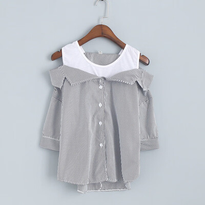 2019 Women Clothes Vertical Stripe Spaghetti Strap Off-shoulder Loose Shirt Casual Summer Autumn Women Striped
2019 Women Clothes Vertical Stripe Spaghetti Strap Off-shoulder Loose Shirt Casual Summer Autumn Women Striped
