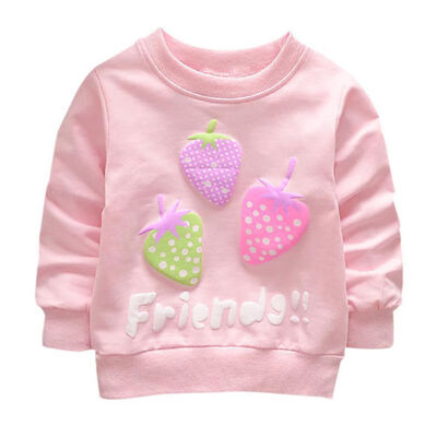 New Baby cotton Tops autumn Winter Small children round necked strawberry hedging Kids long sleeves hot sale
New Baby cotton Tops autumn Winter Small children round necked strawberry hedging Kids long sleeves hot sale