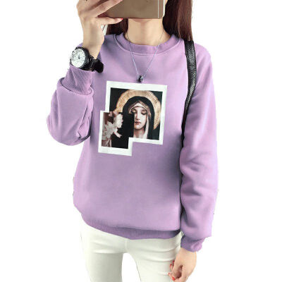 2018 Autumn Fashion Print Loose O-neck Long Sleeve Pullovers Women Hoodies Thickening Plus Velvet Wild Autumn Sweatshirts Female
2018 Autumn Fashion Print Loose O-neck Long Sleeve Pullovers Women Hoodies Thickening Plus Velvet Wild Autumn Sweatshirts Female
