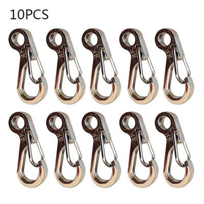 10pcs Mini Keychain Key Ring Clips Snap Hook Carabiner Hanging Buckles Kit Set