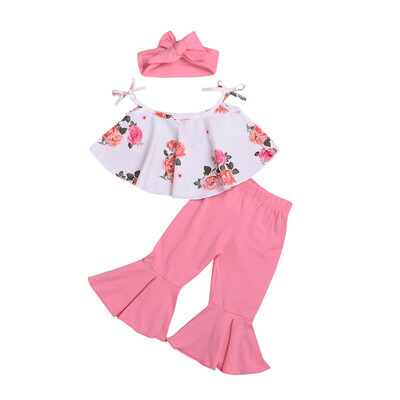 Baby Clothes Summer Baby Girl Casual Sleeveless Floral Print Strap Design T-shirt Tops Trousers Headband Outfits Set
Baby Clothes Summer Baby Girl Casual Sleeveless Floral Print Strap Design T-shirt Tops Trousers Headband Outfits Set