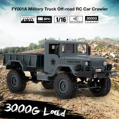 Fayee FY001A 116 24GHz 4WD 480P Wifi FPV Camera 3000G Load LED Headlights Military Truck Off-road RC Car Crawler for Kids
Fayee FY001A 116 24GHz 4WD 480P Wifi FPV Camera 3000G Load LED Headlights Military Truck Off-road RC Car Crawler for Kids