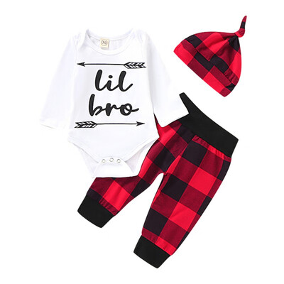 3PCS Set Cute Newborn Baby Boy Clothes Letter Print Bodysuit Tops Long Pants Hat Outfits 0-18M
3PCS Set Cute Newborn Baby Boy Clothes Letter Print Bodysuit Tops Long Pants Hat Outfits 0-18M