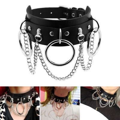 Punk Street Snap Nightclub PU Leather Choker Metal Ring Chain Necklace Collar Rivets Goth Belt
Punk Street Snap Nightclub PU Leather Choker Metal Ring Chain Necklace Collar Rivets Goth Belt