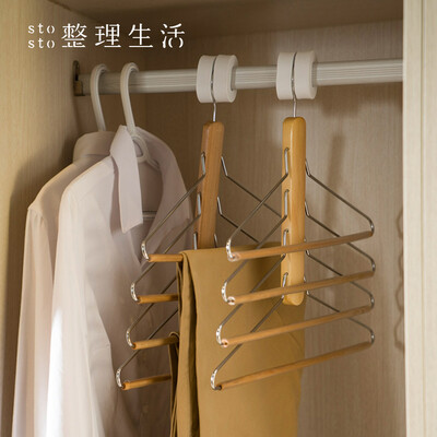 Finishing life solid wood hangers four layers of space clothes pants rack 4 layers of wood color 1 stick double hook
Finishing life solid wood hangers four layers of space clothes pants rack 4 layers of wood color 1 stick double hook