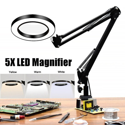 Magnifying Glass Desk Lamp with Clamp 5X Magnifier Lens with Adjustable Swivel Arm Clamp Desk Light
Magnifying Glass Desk Lamp with Clamp 5X Magnifier Lens with Adjustable Swivel Arm Clamp Desk Light