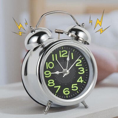 Silver Table Alarm Clock Modern Design Metal Desk Clock Quartz Luminous Wake Up Light
Silver Table Alarm Clock Modern Design Metal Desk Clock Quartz Luminous Wake Up Light