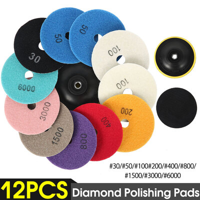 12PcsSet Granite Marble Concrete Stone Buffing Polishing Kit Dry Wet Diamond Polishing Pads Sanding Disc Diamond Kit
12PcsSet Granite Marble Concrete Stone Buffing Polishing Kit Dry Wet Diamond Polishing Pads Sanding Disc Diamond Kit