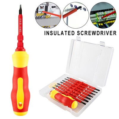 8 In 1 Red Electricians Screwdriver Set Tool Electrical Insulated 500V High Voltage Head Type Multi Screw Set
8 In 1 Red Electricians Screwdriver Set Tool Electrical Insulated 500V High Voltage Head Type Multi Screw Set