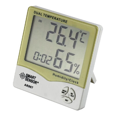 Smart Sensor AR867 LCD Digital Hygrometer Thermometer Dual Humidity Temperature Meter Indoor Outdoor Tester Weather Station with C
Smart Sensor AR867 LCD Digital Hygrometer Thermometer Dual Humidity Temperature Meter Indoor Outdoor Tester Weather Station with C