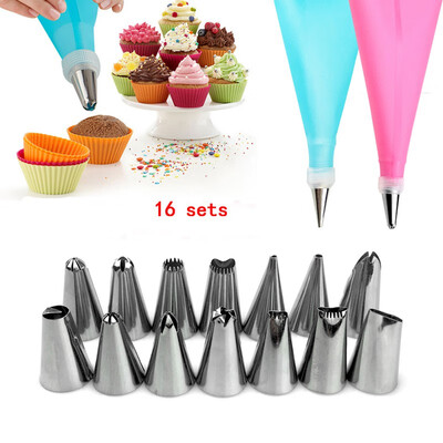 16Pcs Pastry Nozzles&Coupler Stainless Steel Rose Cream Bakeware Cake Decorating Tool
16Pcs Pastry Nozzles&Coupler Stainless Steel Rose Cream Bakeware Cake Decorating Tool