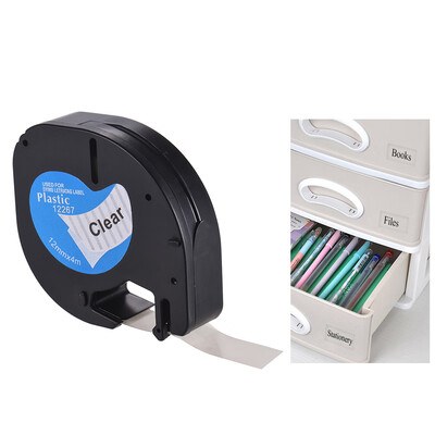 Labeling Tape 12267 Plastic Self-Adhesive Refills Black Print on Clear 12 Inch 13 Feet 12mm 4m for DYMO LT-100H Label Maker
Labeling Tape 12267 Plastic Self-Adhesive Refills Black Print on Clear 12 Inch 13 Feet 12mm 4m for DYMO LT-100H Label Maker