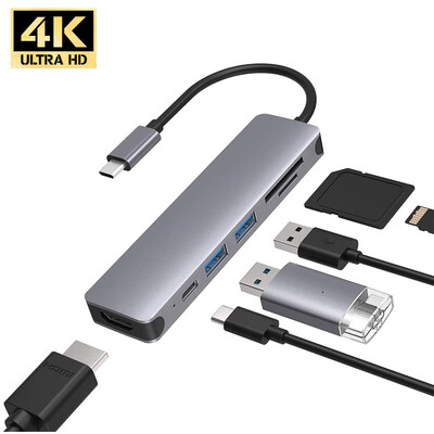 Willstar 6in1 USB Type C Hub Adapter with 4K HDMI Multiport Card Reader USB30 SD TF PD
Willstar 6in1 USB Type C Hub Adapter with 4K HDMI Multiport Card Reader USB30 SD TF PD