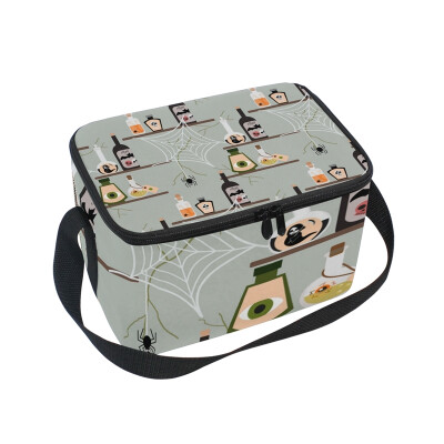 ALAZA Lunch Box Insulated Lunch Bag Large Cooler Halloween Poison Bottle Tote Bag