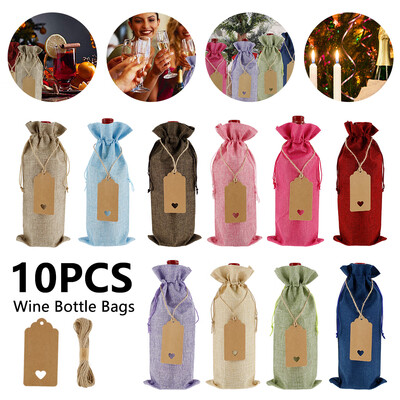 Willstar 10 Pcs Burlap Wine Bags Gift Bags with Drawstrings Bottle Covers with Ropes&Tags
Willstar 10 Pcs Burlap Wine Bags Gift Bags with Drawstrings Bottle Covers with Ropes&Tags