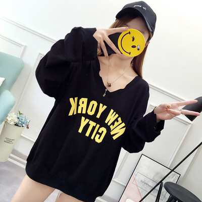 CITYPLUS 2019 new long-sleeved thin section loose V-neck letter wild student T-shirt CWTC191121 black
CITYPLUS 2019 new long-sleeved thin section loose V-neck letter wild student T-shirt CWTC191121 black