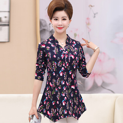 Yu Zhaolin 2019 new middle-aged womens large size shirt bottoming shirt mother loaded loose long-sleeved T-shirt YWMM191368 Pink flower
Yu Zhaolin 2019 new middle-aged womens large size shirt bottoming shirt mother loaded loose long-sleeved T-shirt YWMM191368 Pink flower