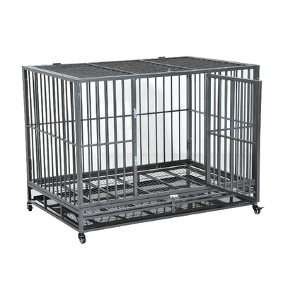 48" Stainless Steel Elevated Indestructible Dog Kennel Rolling Pet Crate With Dual Pans
48" Stainless Steel Elevated Indestructible Dog Kennel Rolling Pet Crate With Dual Pans