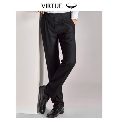 Virtue rich comb 100 wool trousers men 2019 spring new single pleat loose business casual dress trousers YKM70243001 black 92
Virtue rich comb 100 wool trousers men 2019 spring new single pleat loose business casual dress trousers YKM70243001 black 92