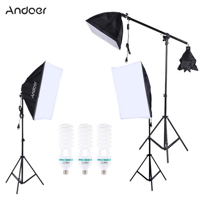 Andoer Professional Photography Photo Lighting Kit Set with 5500K 135W Daylight Studio Bulb Light Stand Square Cube Softbox Cantil
Andoer Professional Photography Photo Lighting Kit Set with 5500K 135W Daylight Studio Bulb Light Stand Square Cube Softbox Cantil