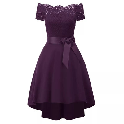 Classic Women Lace Dress Sexy Boat Neck Female Party Prom Front Short Back Long A-line Dress
Classic Women Lace Dress Sexy Boat Neck Female Party Prom Front Short Back Long A-line Dress