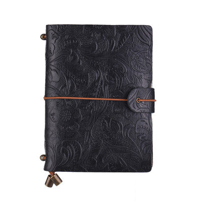 Vintage Full Grain Leather Refillable Travel Journal Notebook Diary Embossed Flower Pattern Daily Notepad Cover with Elastic Strap
Vintage Full Grain Leather Refillable Travel Journal Notebook Diary Embossed Flower Pattern Daily Notepad Cover with Elastic Strap