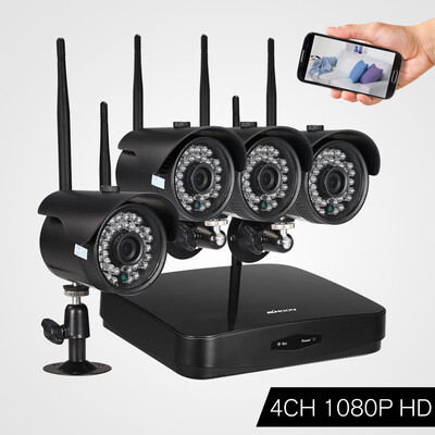 KKmoon 4CH 1080P HD WiFi H265H264H265 NVR Kit with 4pcs 1080P 20MP Wireless WiFi Waterproof Outdoor Bullet IP Camera Support
KKmoon 4CH 1080P HD WiFi H265H264H265 NVR Kit with 4pcs 1080P 20MP Wireless WiFi Waterproof Outdoor Bullet IP Camera Support