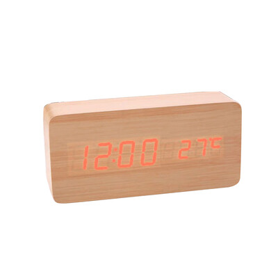 Wooden Sound Control LED Alarm Clock Electronic Digital Temperature Display LED Table Clock Desk Calendar
Wooden Sound Control LED Alarm Clock Electronic Digital Temperature Display LED Table Clock Desk Calendar
