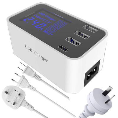 4 Port USB Charging Station Multiple USB Charger Desktop Charger with LED Display Power Adapter
4 Port USB Charging Station Multiple USB Charger Desktop Charger with LED Display Power Adapter