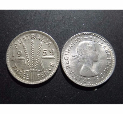 16mm 141g The Commonwealth of Australia 3 Pence Silver Coin Queen