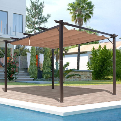 10 x 13 Aluminum Outdoor Pergola Gazebo Backyard Canopy Cover