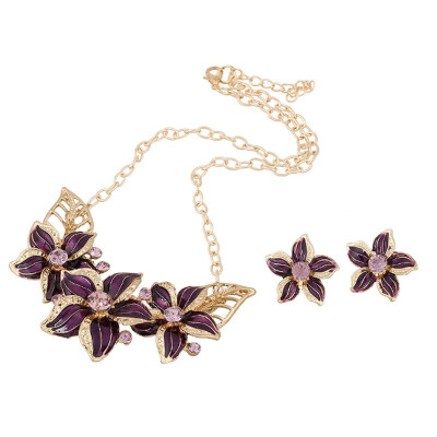 Wedding Austrian Enamel Flower Zinc Alloy Ear Stud Crystal Jewelry Sets Bridal Jewelry Earring Necklace
Wedding Austrian Enamel Flower Zinc Alloy Ear Stud Crystal Jewelry Sets Bridal Jewelry Earring Necklace