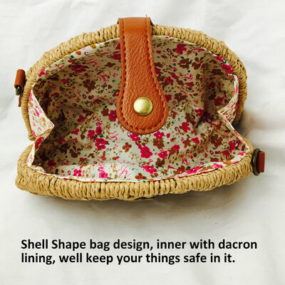 Ladies Vintage Straw Woven BagShell Shape Semi-circular Women Use Elegant Handmade Straw Bag Mini Size Shoulder Beach Crossbody Ha
Ladies Vintage Straw Woven BagShell Shape Semi-circular Women Use Elegant Handmade Straw Bag Mini Size Shoulder Beach Crossbody Ha