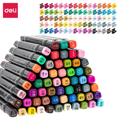 Deli deli 80 color square pole double head alcohol oil professional marker set student hand-painted comic design painting color pen note pen 70800-80
Deli deli 80 color square pole double head alcohol oil professional marker set student hand-painted comic design painting color pen note pen 70800-80