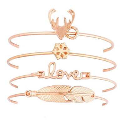 4 Pcs Set women bracelets Bohemian Leaves Knot Round Chain Opening Gold Bracelet Set Women Fashion Apparel Jewelry
4 Pcs Set women bracelets Bohemian Leaves Knot Round Chain Opening Gold Bracelet Set Women Fashion Apparel Jewelry