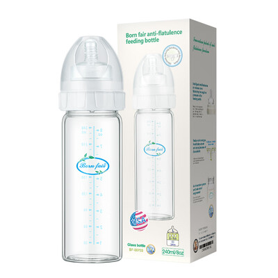 BORN FAIR wide-bore glass bottle newborn baby baby anti-flatulence bottle comfortable&smooth 240ML with nipple
BORN FAIR wide-bore glass bottle newborn baby baby anti-flatulence bottle comfortable&smooth 240ML with nipple