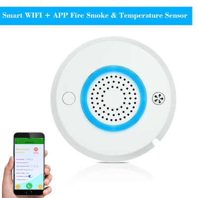 Smart WIFI APP Fire Smoke & Temperature Sensor Smart 2 in 1 Wireless Smoke Temperature Detector Alarm APP Remote Control Home Se
Smart WIFI APP Fire Smoke & Temperature Sensor Smart 2 in 1 Wireless Smoke Temperature Detector Alarm APP Remote Control Home Se