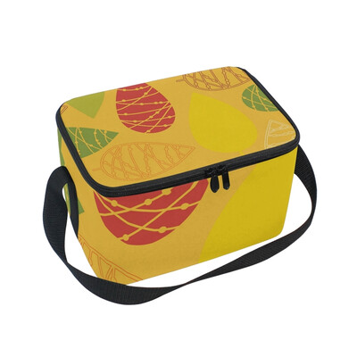 ALAZA Lunch Box Insulated Lunch Bag Large Cooler Orange Yellow Green And Red Leaves Tote Bag