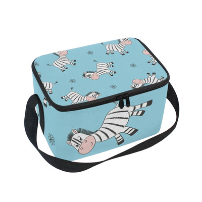 ALAZA Lunch Box Insulated Lunch Bag Large Cooler Tote Bag Zebra Pattern for Men Women Girls Boys