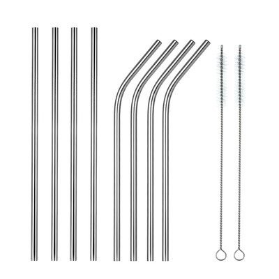 105" Stainless Steel Straws Reusable Metal Straws 4 Bent 4 Straight Straws with 2 Cleaning Brush
105" Stainless Steel Straws Reusable Metal Straws 4 Bent 4 Straight Straws with 2 Cleaning Brush