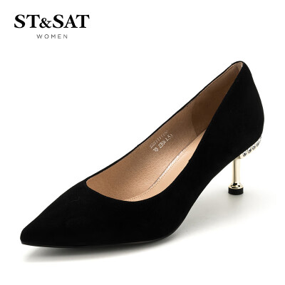 Saturday ST&SAT suede sheepskin elegant simple brick fashion shallow mouth kitten with single shoes SS91111103 black 36
Saturday ST&SAT suede sheepskin elegant simple brick fashion shallow mouth kitten with single shoes SS91111103 black 36