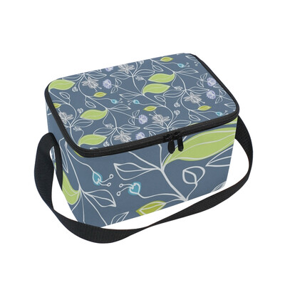 ALAZA Lunch Box Insulated Floral Pattern Lunch Bag Large Cooler Tote Bag for Men Women