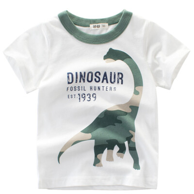 Boy Short Sleeve Cotton T-Shirt Round Neck Tops Summer Kids Clothes Cartoon Dinosaur Camouflage Printing Shirt Tee Yellow 140
Boy Short Sleeve Cotton T-Shirt Round Neck Tops Summer Kids Clothes Cartoon Dinosaur Camouflage Printing Shirt Tee Yellow 140