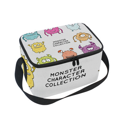 ALAZA Lunch Box Insulated Lunch Bag Large Cooler Cute Monster Tote Bag