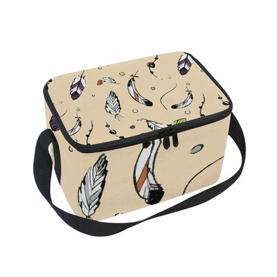 ALAZA Insulated Lunch Box Little Leaves Lunch Bag for Men Women Portable Tote Bag Cooler Bag