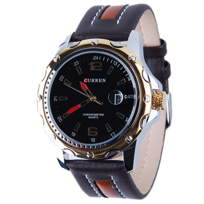 CURREN 8104 Men Quartz Watch Date Leather Band Sports Wristwatch