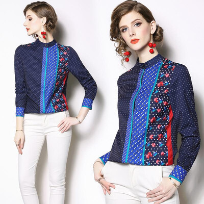 M L XL XXL vintage new spring 2019 women blouse shirt long sleeve blue polka dot flower print office top lady
M L XL XXL vintage new spring 2019 women blouse shirt long sleeve blue polka dot flower print office top lady